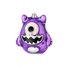 1 Piece Silver Plated Munchkin Blue Green Little Monster Purple Coat One-Eyed Little Monster Pink Leather Flame Little Monster Little Rhino Beads Garden Bunny Delicate Little Elephant Pendant Little Koala Little White Tiger Puppy Beads Beads Beading Suitable For Original Serpentine Bracelet Necklace Bracelet Beads DIY Jewelry Making Luxury Girlfriends Gift - Multicolor - View 15