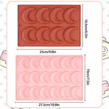 Molde de silicona en forma de media luna con 8 agujeros - Herramienta de repostería para mini tartas mousse, postre y elaboración de pasteles para el Festival de Ramadán - Multicolor - Ver 2