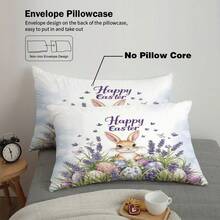 3pcs Easter Cute Rabbit Pattern Digital Printing Duvet Cover Set, Including 1 Duvet Cover And 2 Pillow Shams, No Filler, Soft And Comfortable Bedding, Polyester, Suitable For Indoor Decoration, Home Goods, All Seasons, Fit For Bedroom, Hotel, Homestay, Boys And Girls Room Decor - 6666+SJT+W - View 9