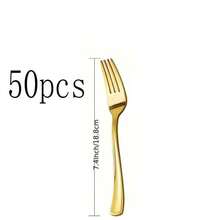 5/10pcs Rose Gold Colored Party Tableware Set, Gold Cutlery, Gold Knife Fork Spoon Cutlery Set Suitable For Gatherings, Weddings, Birthdays, Parties, Outdoor Events - Tableware - View 18