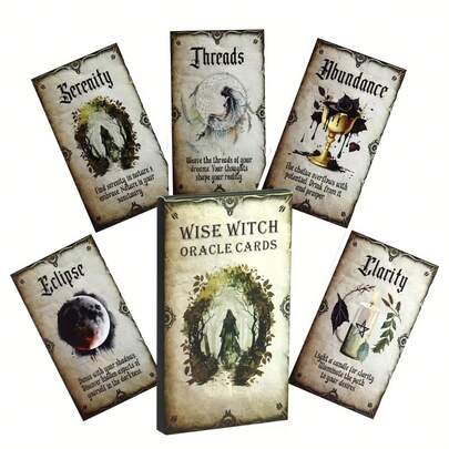 1 Set [Wise Witch Board Game Cards] - Magic Witch Card Game, Includes Fantasy Witch Tarot Deck, Strategy Role-Playing Card Game Suitable For Pagan Tabletop Gamers