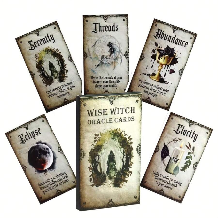 1 Set [Wise Witch Board Game Cards] - Magic Witch Card Game, Includes Fantasy Witch Tarot Deck, Strategy Role-Playing Card Game Suitable For Pagan Tabletop Gamers - Multicolor - View 1