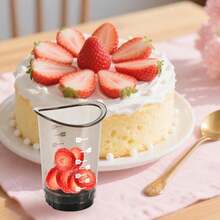 Fruit Slicer Cup With Removable Blade - Can Slice Strawberries, Bananas, Cucumbers, Eggs, Onions And More, Quick Slicing Kitchen Tool - Fruits Slicer Cup - View 5