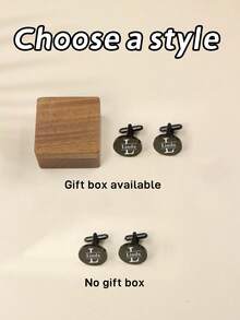 Custom Name Cufflinks For Men With Gift Box, Personalized Groom Tuxedo Buttons, Wedding And Anniversary Gift - Style a - View 7