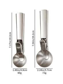 Golden/Silver Stainless Steel Ice Cream Scoop, Elastic Multifunctional Ice Cream Scoop, Creative Fruit Watermelon Ice Cream Scoop - Multicolor - View 11
