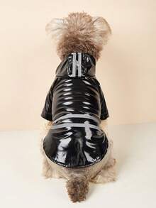 小型/中型犬反光连帽雨衣，防风防水宠物服装，适合贵宾犬、泰迪犬等幼犬 - 粉色 - 查看 11