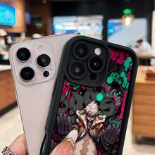 Personaje de anime con cadenas y fondo de grafiti. Esta elegante funda es compatible con Samsung, Apple, OPPO, , etc. Fabricada en TPU flexible, resistente a golpes y arañazos, ofrece una excelente protección contra caídas y un agarre cómodo. Es un regalo ideal para familiares, amigos y seres queridos, y una opción perfecta para festivales, San Valentín, artículos de , fundas para hombre, celulares y accesorios. - Negro - Ver 4
