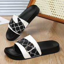 家居拖鞋、男士拖鞋、女士拖鞋、厚底拖鞋、时尚拖鞋、软底休闲鞋、时尚拖鞋、卧室拖鞋、泳池拖鞋 - 黑色 - 查看 4