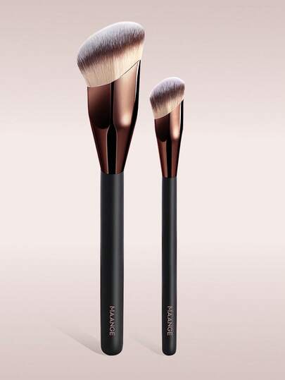 MAANGE 2pcs Makeup Brushes Angle Top Foundation Brushes Powder Blusher Brush,Soft Dense Fiber Concealer Brush Comfortable Handle Skin-Friendly For Women, Gift ﻿ ﻿ ﻿