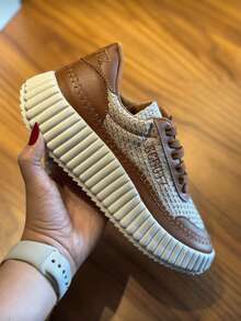 Women's Casual Platform Sneakers - Stylish, Comfortable, Lightweight, Soft - Blogger Style - 摩卡棕 - 查看 1