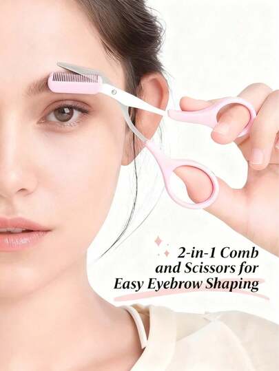 升级版眉毛修剪器，二合一眉毛修剪器带梳子，弧形眉刀，男女通用美容配件礼品