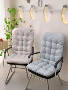 1pc Super Soft Plush Chair Cushion With Backrest, Suitable For Office, Leisure Chairs And Rocking Chairs, Lightweight Design - Multicolor - View 3