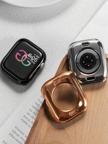 Ốp lưng mềm, khung rỗng, bảo vệ đồng hồ tương thích với Apple Watch Ultra 11 10 SE 9/8/7/6/5/4/3/2/1. Ốp cho Smart Watch 40 MM 41 MM 42 MM 44 MM 45 MM 46 MM 38MM 49 MM. Chất liệu TPU mềm dẻo, siêu mỏng, chống sốc, chống trầy xước, chống va đập, trọng lượng nhẹ, cảm ứng nhạy. (Không có kính) Tương thích với dành cho cả nam và nữ. - Hoa hồng vàng - Xem 10