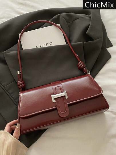 Fashionable Solid Color Retro Minimalist Elegant Shoulder Bag