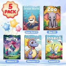5-Pack Children's Cartoon Coloring Books Set - Zoo, Dinosaur, Insect, Underwater World And Unicorn Themes | 60 Patterns, Suitable For 3+ Years Old Boys And Girls | Perfect Educational Gift For Birthday, Christmas And Halloween | Cultivate Creativity And Imagination Through Diverse Combinations | Preschool Fun - Multicolor - View 14