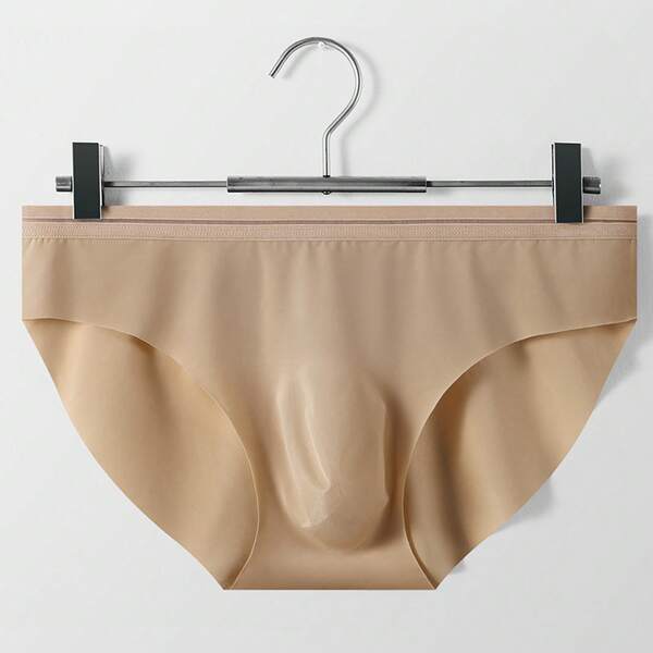 Seamless 3D Molded Large Pouch Ice Silk Men's Briefs Wholesale Men's Low Waist Briefs 3058S-J