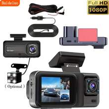 1080P 3-Channel Dash Cam - Front/Interior/Rear (Optional) Recording, With Infrared Night Vision, Loop Recording, Wide Angle DVR, 2.0" IPS Screen, Car Video Recorder, 150mAh Lithium Battery, Multi-Functional Car Accessory - Black - View 2