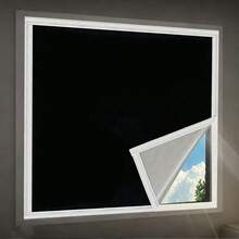 1pc Magic Tape Blackout Curtain, 2026 New Thermal Insulation Sunscreen Fabric, No Drilling Required Self-Adhesive Window Shade, Suitable For Bedroom, Living Room, Kitchen And Multi-Function Blackout Cloth - White - View 12