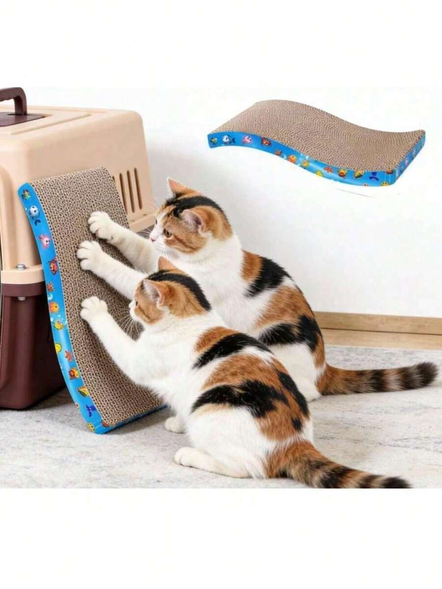 One Blue Pet Scratching Post Offers An Immersive Scratching Experience. The Widened Scratching Post Allows Cats To Unleash Their Natural Instincts And Prevents Furniture Scratches! A Happy Scratching Post Exclusively For Cats, Bringing Them Joy And Happiness. - 44*21*5cm - View 1