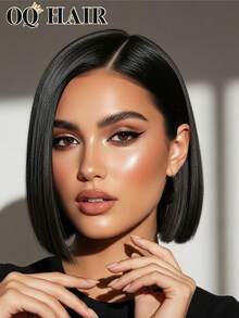 OQ Tóc giả bob thẳng chất lượng salon, mật độ 200%, dài 8-16 inch, đã cắt sẵn 7x5 inch, đường chân tóc vô hình, tóc dài màu tự nhiên, đường chân tóc đã được tỉa sẵn, phù hợp cho người mới bắt đầu, không cần keo, làm từ 100% tóc nguyên chất chưa qua xử lý, lưới thoáng khí, mật độ cao. - SNatural - Xem 2