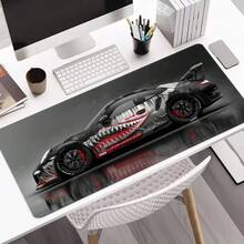 Mousepad extra grande com estampa de carro de corrida, tapete para mesa gamer, tapete grande para teclado, lavável, base de borracha antiderrapante, borda costurada, mousepad para presente, protetor de mesa, tapete para mesa de estudo, vários tamanhos disponíveis, tapete para teclado de computador, tapete para laptop - carro esportivo - Ver 10