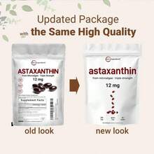 VPOAJ Astaxanthin 12mg, 120 Softgels | 4 Monthly Supply, Natural Tanning, Fresh Microalgae Source, Easy To Swallow - 一件 - 查看 2