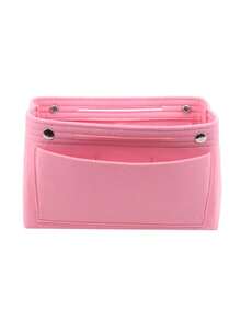 多口袋毛毡旅行收纳包，轻便易携，可收纳化妆品和配饰，无印花，采用合成纤维制成 - 彩色 - 查看 21