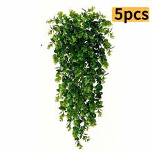 5/3/1pc Artificial Green Vine Plants - Plastic Hanging Greenery, UV Resistant, Outdoor Artificial Plants, Durable Artificial Flowers, Patio, Wedding Decor, Suitable For Indoor And Outdoor, Living Room, Kitchen, Bedroom Wall Home Decor, Yard Beautification, Garden Decoration - Multicolor - View 14