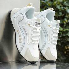 ¡Recomendado[Entrenamiento de Correr Ligero] 1 Par de Zapatos de Entrenamiento Transpirables para Hombre!| Aumento de Altura, con Cordones, Cómodo, Ligero, para Deportes, Aire Libre, Desplazamientos, Casual, Talla Grande, Running ¡Top de Temporada - Blanco - Ver 10