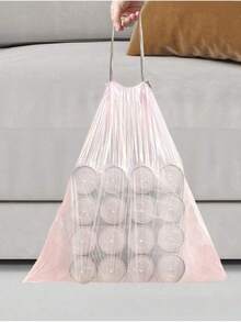 50 Rolls Small Pink Disposable Garbage Bags, Durable Thin Suitable For Bathroom, Home, Office Trash Cans - Upgraded Version - View 7