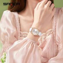 SANDA. Reloj de pulsera exquisito para mujer SANDA, de alta calidad y elegante, hermoso y duradero, preciso y confiable, con diseño de calendario dual, ligero y de moda - 9096 - Ver 6