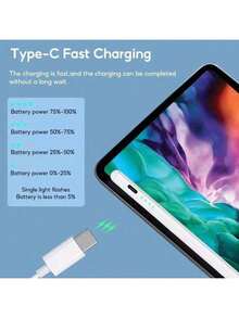 FCV触控笔兼容（2018年及之后发布的）Apple Pencil，支持防误触和倾斜功能，USB-C快速充电，兼容Apple Pencil 6-10、Apple Pro 11/12.9英寸/M4、Apple Air 3/4/5/6、Apple Mini 5/6。[内置120mAh锂电池，不具备磁吸充电功能] - 彩色 - 查看 5