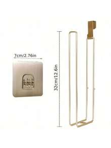 1pc No-Drill Toilet Paper Holder, Iron Bathroom Paper Towel/Tissue Rack, Towel Hanger, No Wall Drilling Needed, Suitable For Kitchen And Bathroom Organization, Bathroom Storage Bathroom Accessories Back To School - Multicolor - View 15