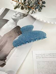 1pc/4pcs Shiny Casual ABS Plastic Cream Glitter Claw Clips, Large Hair Claw For Updo Hairstyles - Multicolor - View 6