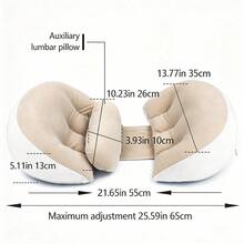 Gối bà bầu hình chữ U tiện dụng - Gối hỗ trợ bà bầu nằm nghiêng với lớp bảo vệ thắt lưng, mang lại sự thoải mái cho vùng bụng và lưng. - màu nâu - Xem 3