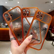 1pc Electroplated Matte Phone Case, High Definition Customized, Compatible With IPhone 17 Pro Max/17 Air/17/17 Pro, 16 Pro, 15, 14, 13, 12, 11 - Instantly Transforms To 17 Lens Film Protective Cover - Orange - View 5