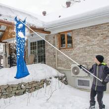 COSTWAY 170-750CM Adjustable Snow Roof Rake Snow Cleaning Tool Lightweight Roof Rake, Blue - A - View 3
