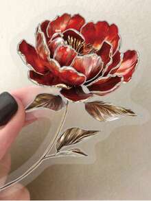 1Set Transparent Koi Flower Sticker Silver Foil Stickes Aesthetic Stickers Craft Supplies PET Vinyl Sticker - Multicolor - View 5