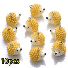 4Amazonia 5/10 piezas Cuentas decorativas de resina con diseños de animales como pollo, tortuga, cerdo, erizo para hacer collares y joyería DIY - Multicolor - Ver 10