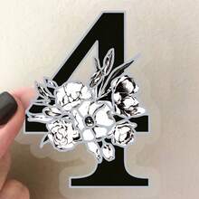 50pcs Letters And Numbers PET Stickers Hot Stamping Decals For Laptop Notebook Suitcase Skateboard Guitar DIY Aesthetic Transparent Stickers - 1 Set - View 5