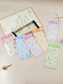 2026 Nuevos y lindos adhesivos de brillo láser 3D con dibujos animados | Adhesivos para estuche de teléfono, adhesivos para cuadernos. Adhesivos reutilizables y resistentes al agua, manualidades decorativas DIY, adhesivos de brillo DIY, adhesivos DIY para estuche de teléfono - Multicolor - Ver 2