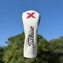 New Numeric Design Wooden Shaft Head Cover, Mixed Golf Club Head Cover, PU Leather Golf Club Head Cover - White - View 2