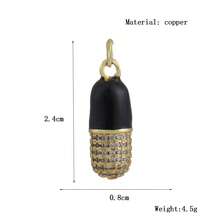 1件铜质微镶嵌锆石创意药丸吊坠，可DIY手链、项链、耳环、手机链、包包挂饰，手工饰品 - 彩色 - 查看 5