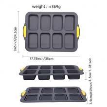 硅胶玛芬/纸杯蛋糕烘焙模具，耐热不粘，易清洗，可重复使用，适用于布丁、果冻、蛋糕、吐司、面包、烤盘、烤箱、烘焙工具 - 藍色 - 查看 5