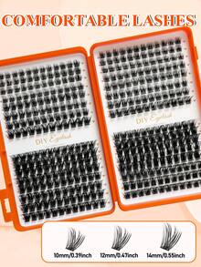 384pcs Clusters, Individual Cluster Lashes, DIY Lash Extension Crossed Wispy Soft Daily Cluster Lashes Thin Band Natural False Eyelashes - CC - View 4