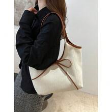 Elegant And Fashionable Handbag, Bowknot Decor Shoulder Bag For Women, Suitable For Commuting And Daily Use Valentines, Fashionable Bow Purse For Women, Cute Bow Bag For Women - 棕色 - 查看 3
