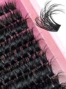 200 Clusters D Curl Fake Eyelashes 80D Dense Curly Soft Individual Eyelash Extension Effect Fluffy Lightweight Reusable Lashes Suitable For Parties And Other Occasions - D - View 3