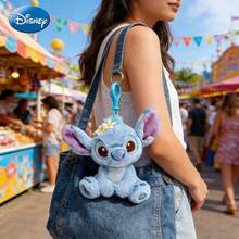 Disney Official Stitch Plush Pendant, Children's Plush Doll, Couple Stitch & Angel Keychain, Lavender Angel Plush Doll, Backpack Hanging Decoration, Birthday Gift, Souvenir, Home Decor - Multicolor - View 6