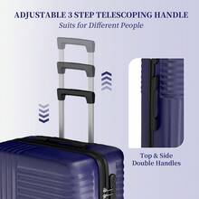 YSTYLE 4-Piece Hardside Luggage Set (12/20/24/28 Inches), With Scratch-Resistant And Impact-Resistant ABS Shells, Spacious Design And Four 360-Degree Spinner Wheels - Blue - View 5