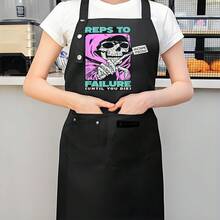 1 Piece Heavy-Duty Polyester Apron - Black With Front Pocket - Easy-To-Clean Chef Apron, Suitable For Home Cooking, Restaurants, Bakeries, And Catering Services - Ideal For Professional And Amateur Chefs, Food Apparel, Casual Kitchen Gear, Practical Kitchen Supplies - AZX0001 - 查看 1
